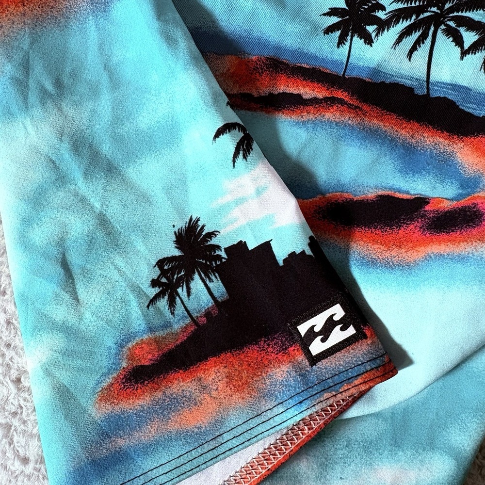 Billabong Board Shorts Sundays Airlite Mens Blue Black Tropical Size 38 Beach - Picture 11 of 12